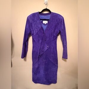 RARE 1980’s Suede Indigo Women's Wiggle Dress